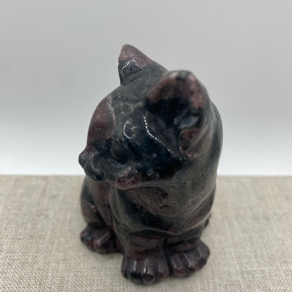 Garnet in Astrophyllite Cat carving - Picture 10 of 10